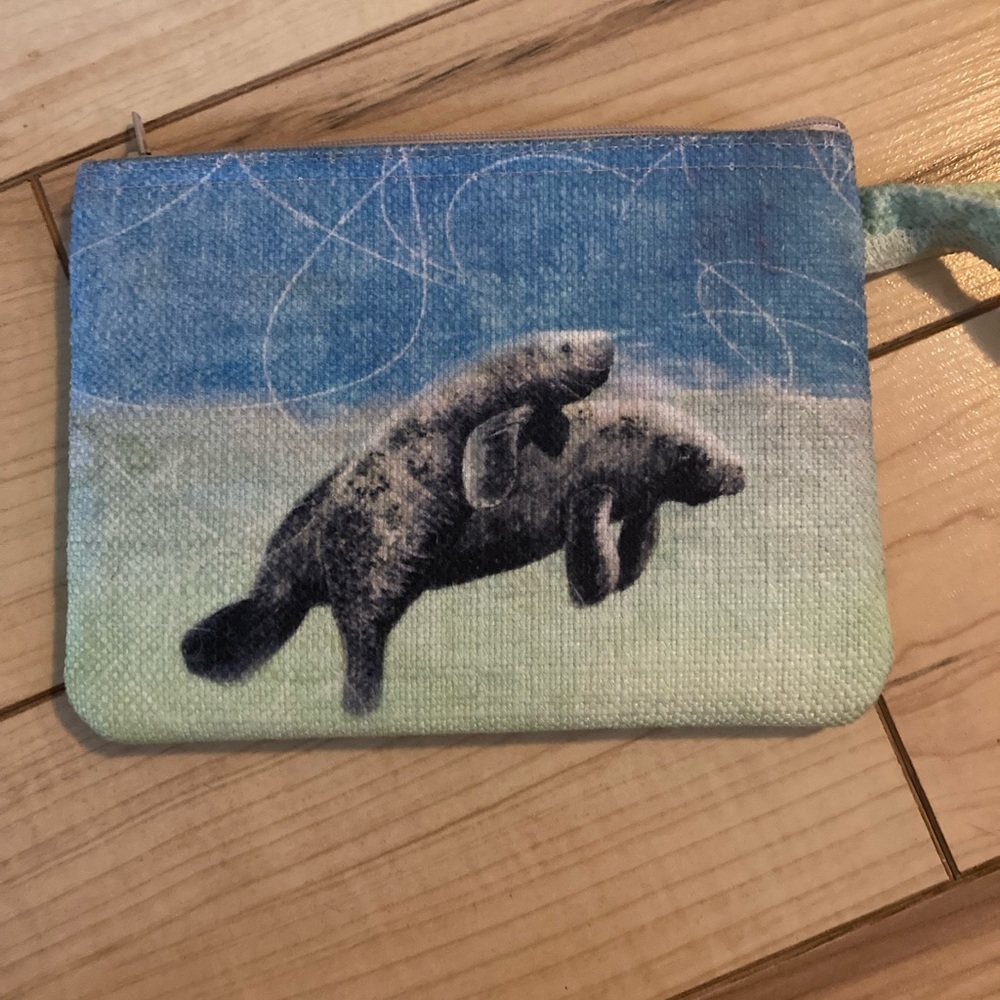 NWOT Manatee clutch purse - unique and cute, Vegan